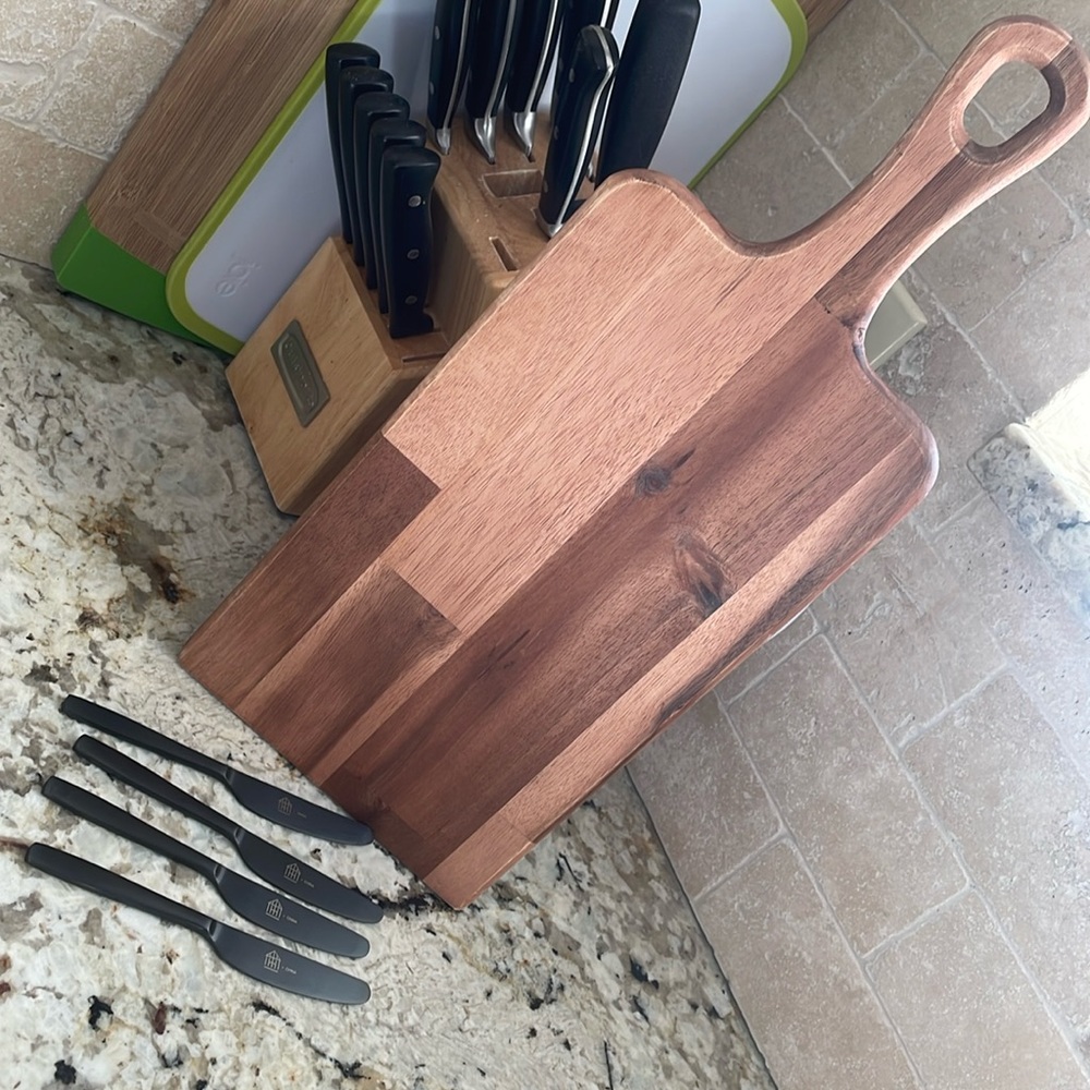 Hearth & Hand cheese board and cheese knife set